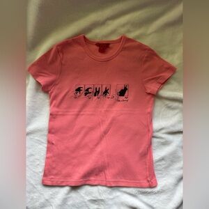 French Connection FCUK Pink Graphic Short Sleeve Baby Tee Authentic RARE Vintage